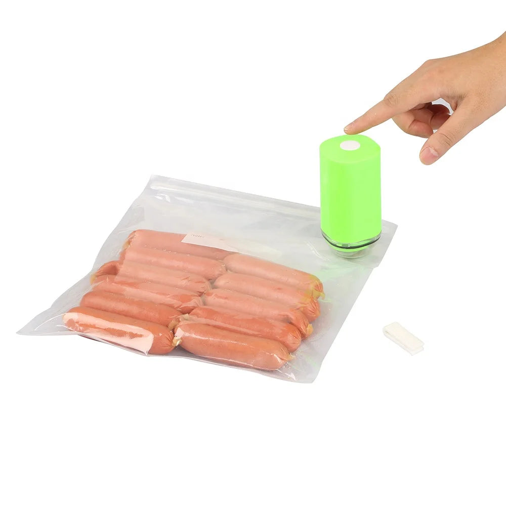 2025 Upgrade Portable Mini USB Rechargeable Vacuum Pump Electric Handheld Food Vacuum Sealer Set With 15PCS Vacuum Seal Bags