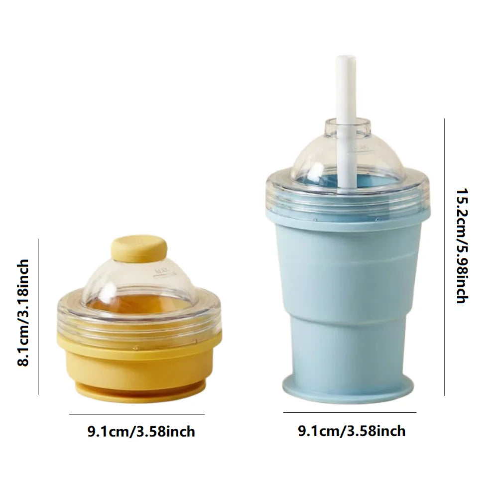 Outdoor sports silicone cup, self-suction foldable silicone cup, multi-functional indoor ice-making cup, capacity 325ML